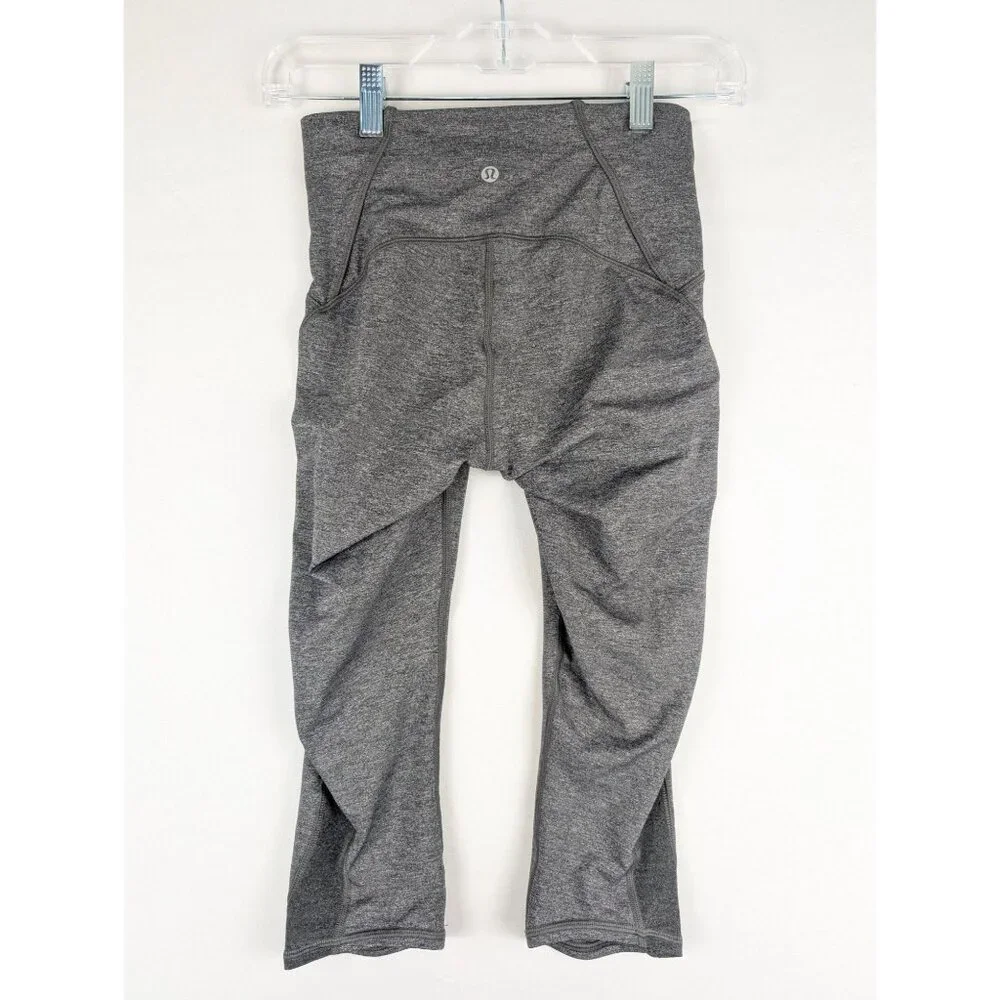 Lululemon‎ Leggings Womens Size 4 High-Rise Crop Yoga Pants Gray